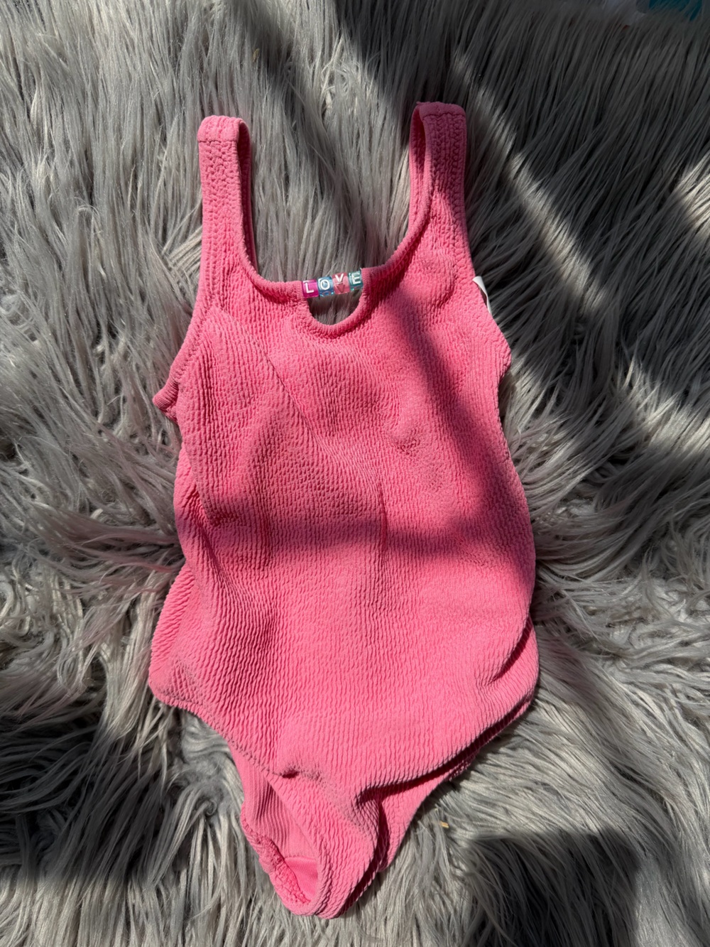 Zara Swim Zara Pink Kids Love Beaded Swimsuit Set One Piece Bikini Baby